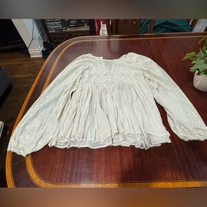 Spell Cream Boho Lace Peasant Blouse
